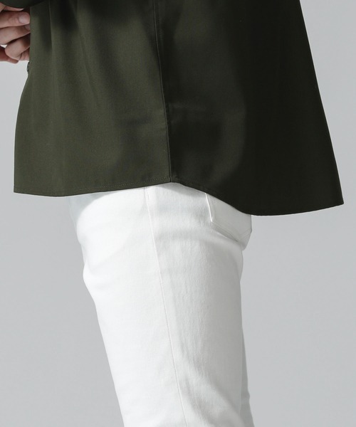 NANO universe（ナノユニバース）の「エントリーバンドカラーシャツ/７分袖（シャツ/ブラウス・メンズ・カーキ/ホワイト/ブラック・MEDIUM/LARGE/SMALL）」の9枚目の写真