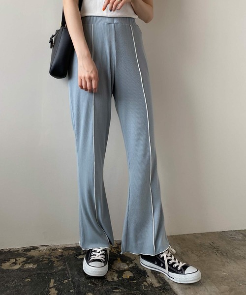 PUBLUX（パブリュクス）の「メローリブフレアパンツ（その他パンツ・レディース・ブラック/ミント・マルチサイズ）」の12枚目の写真