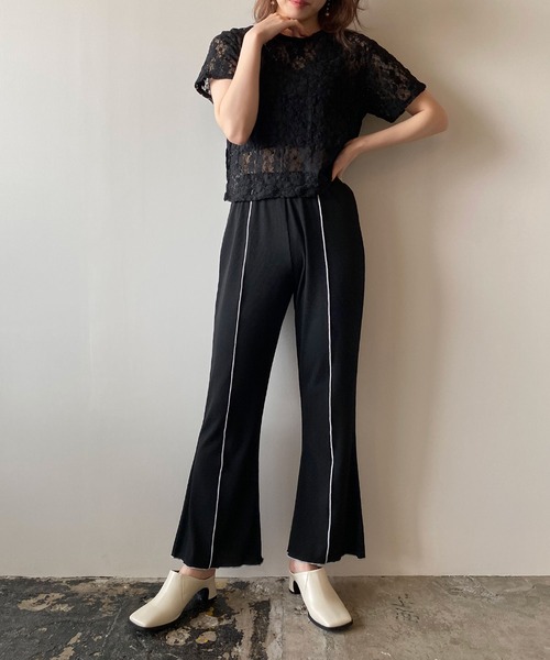 PUBLUX（パブリュクス）の「メローリブフレアパンツ（その他パンツ・レディース・ブラック/ミント・マルチサイズ）」の21枚目の写真