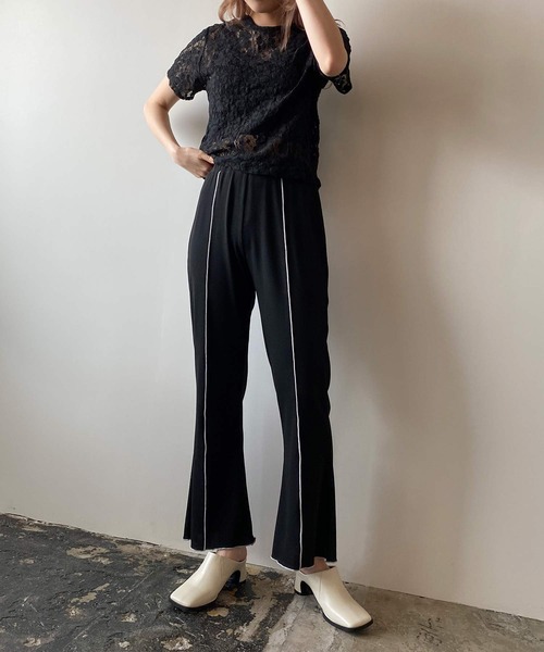 PUBLUX（パブリュクス）の「メローリブフレアパンツ（その他パンツ・レディース・ブラック/ミント・マルチサイズ）」の18枚目の写真