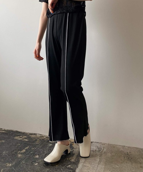 PUBLUX（パブリュクス）の「メローリブフレアパンツ（その他パンツ・レディース・ブラック/ミント・マルチサイズ）」の8枚目の写真