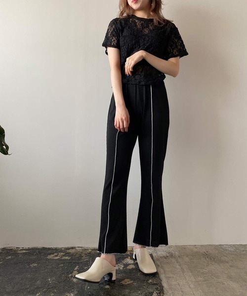 PUBLUX（パブリュクス）の「メローリブフレアパンツ（その他パンツ・レディース・ブラック/ミント・マルチサイズ）」の16枚目の写真