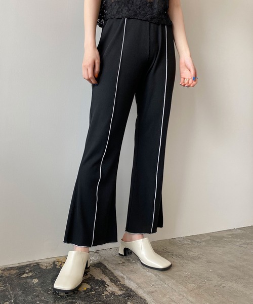 PUBLUX（パブリュクス）の「メローリブフレアパンツ（その他パンツ・レディース・ブラック/ミント・マルチサイズ）」の6枚目の写真