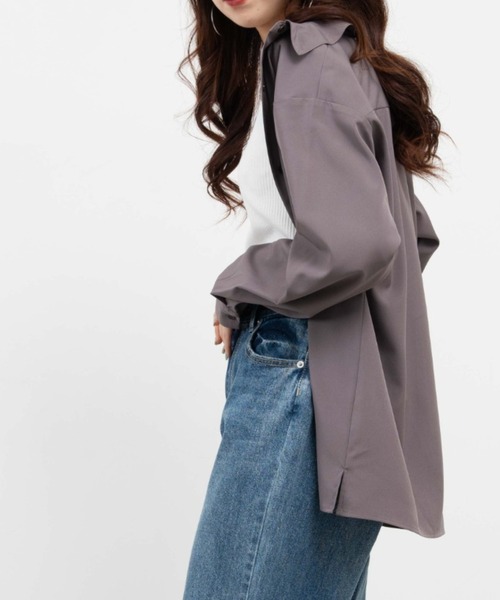 WEGO(ウィゴー)の「WEGO/オーバーシルエットシャツ(シャツ/ブラウス・レディース・ベージュ系その他/ホワイト系その他/パープル・FREE)」の1枚目の写真