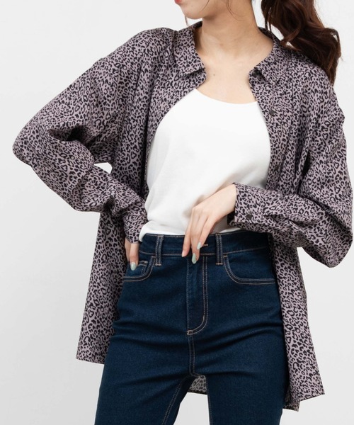 WEGO(ウィゴー)の「WEGO/オーバーシルエットシャツ(シャツ/ブラウス・レディース・ベージュ系その他/ホワイト系その他/パープル・FREE)」の9枚目の写真