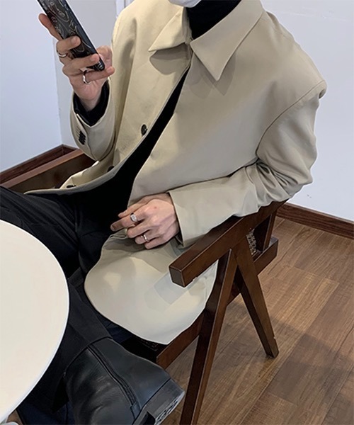 WESTBOY(ウエストボーイ)の「【COLN】Shirt-collar Tailored Jacket CLN21S09OT(テーラードジャケット・メンズ・ブラック/ベージュ・L/XL/M)」の14枚目の写真
