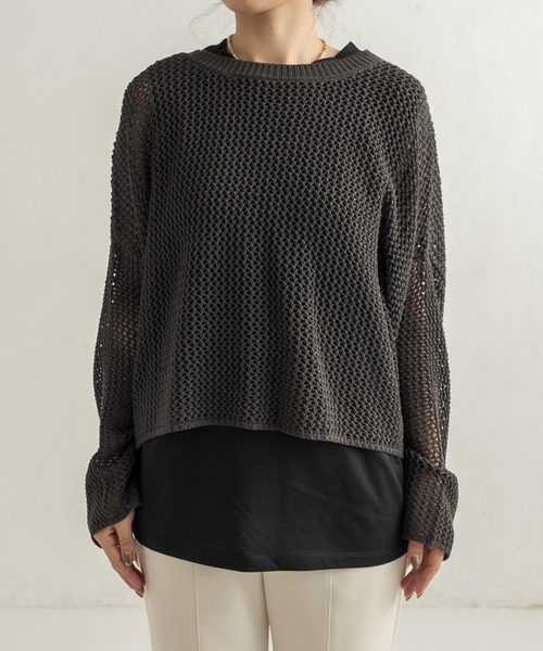 CAPRICIEUX LE'MAGE（カプリシューレマージュ）の「〈セットアイテム〉メッシュタンクアンサンブル（ニット/セーター・レディース・ブラック/ベージュ・FREE）」の20枚目の写真