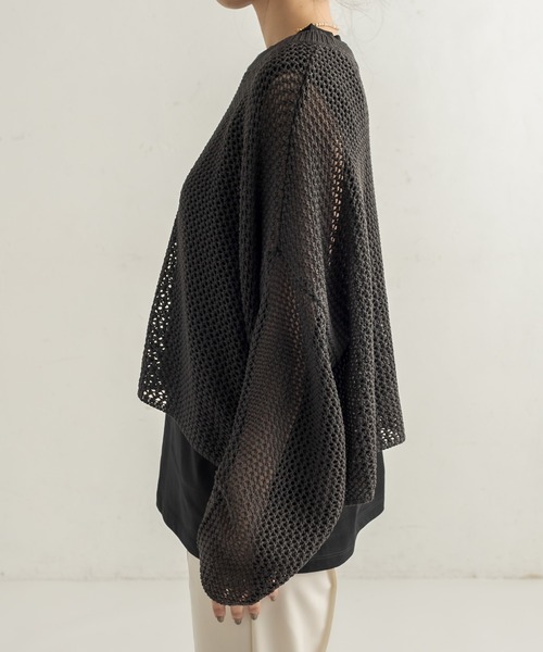 CAPRICIEUX LE'MAGE（カプリシューレマージュ）の「〈セットアイテム〉メッシュタンクアンサンブル（ニット/セーター・レディース・ブラック/ベージュ・FREE）」の12枚目の写真