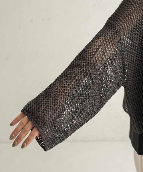 CAPRICIEUX LE'MAGE（カプリシューレマージュ）の「〈セットアイテム〉メッシュタンクアンサンブル（ニット/セーター・レディース・ブラック/ベージュ・FREE）」の3枚目の写真