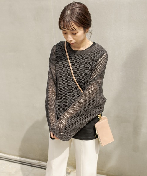 CAPRICIEUX LE'MAGE（カプリシューレマージュ）の「〈セットアイテム〉メッシュタンクアンサンブル（ニット/セーター・レディース・ブラック/ベージュ・FREE）」の17枚目の写真