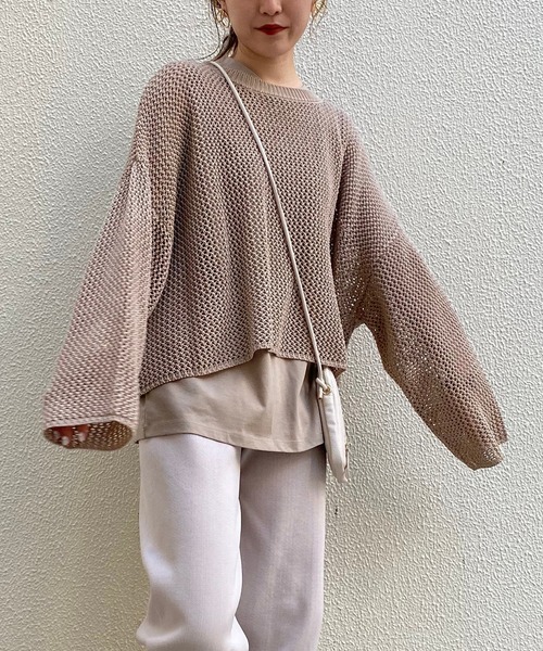 CAPRICIEUX LE'MAGE（カプリシューレマージュ）の「〈セットアイテム〉メッシュタンクアンサンブル（ニット/セーター・レディース・ブラック/ベージュ・FREE）」の11枚目の写真