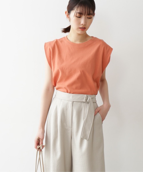 FREE'S MART（フリーズマート）の「◆フレンチスリーブパワショルカットソー（Tシャツ/カットソー・レディース・ホワイト/ブラック/オレンジ・FREE）」の4枚目の写真