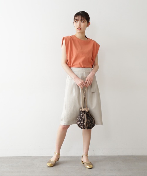 FREE'S MART（フリーズマート）の「◆フレンチスリーブパワショルカットソー（Tシャツ/カットソー・レディース・ホワイト/ブラック/オレンジ・FREE）」の6枚目の写真