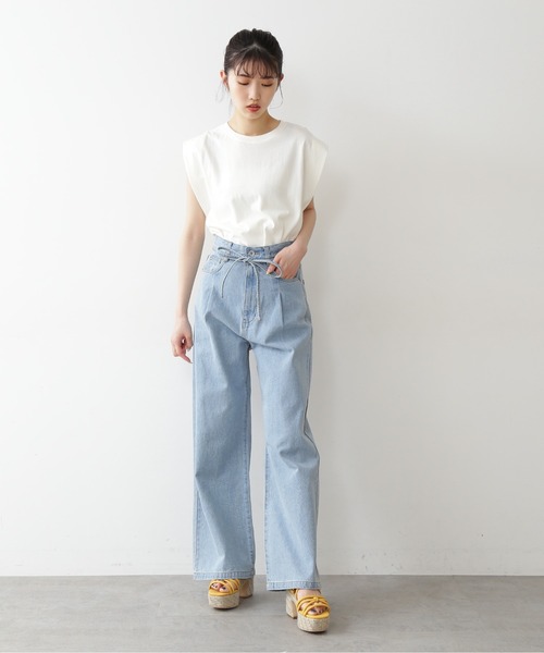 FREE'S MART（フリーズマート）の「◆フレンチスリーブパワショルカットソー（Tシャツ/カットソー・レディース・ホワイト/ブラック/オレンジ・FREE）」の11枚目の写真