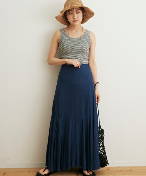 Auntie Rosa Holiday(アンティローザホリデー)の「リネンレーヨンマーメイドロングスカート(スカート・レディース・ブルー/ナチュラル/グリーン・SMALL/MEDIUM)」の7枚目の写真