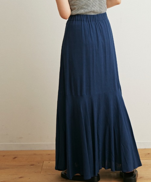 Auntie Rosa Holiday(アンティローザホリデー)の「リネンレーヨンマーメイドロングスカート(スカート・レディース・ブルー/ナチュラル/グリーン・SMALL/MEDIUM)」の8枚目の写真