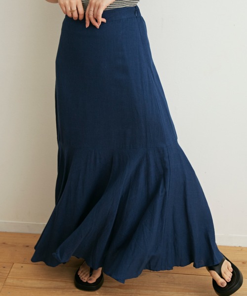 Auntie Rosa Holiday(アンティローザホリデー)の「リネンレーヨンマーメイドロングスカート(スカート・レディース・ブルー/ナチュラル/グリーン・SMALL/MEDIUM)」の13枚目の写真