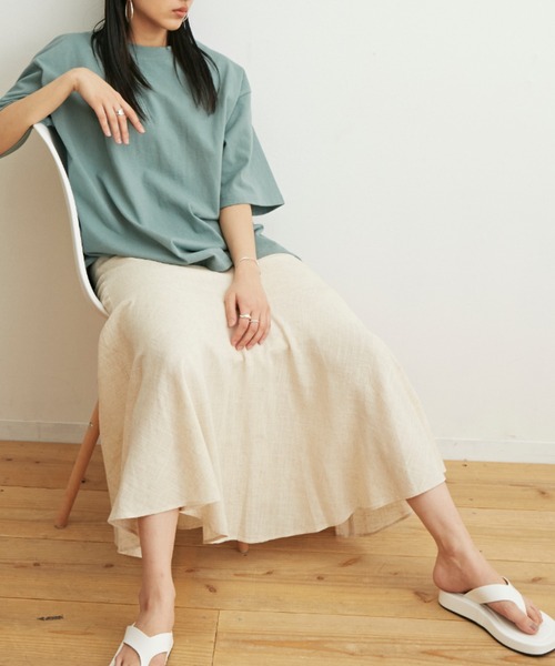 Auntie Rosa Holiday(アンティローザホリデー)の「リネンレーヨンマーメイドロングスカート(スカート・レディース・ブルー/ナチュラル/グリーン・SMALL/MEDIUM)」の14枚目の写真