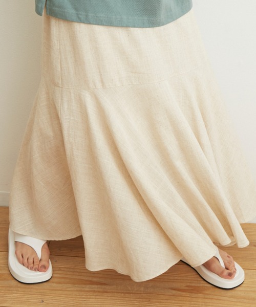 Auntie Rosa Holiday(アンティローザホリデー)の「リネンレーヨンマーメイドロングスカート(スカート・レディース・ブルー/ナチュラル/グリーン・SMALL/MEDIUM)」の9枚目の写真