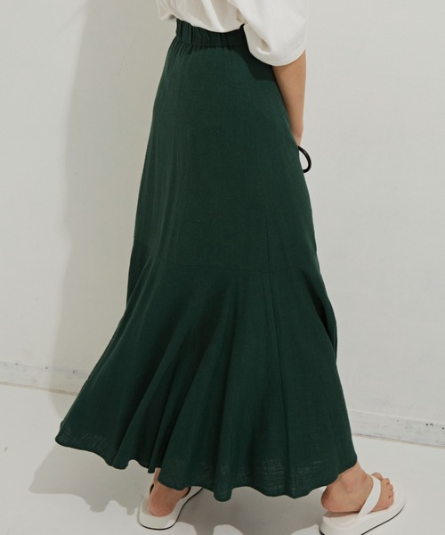 Auntie Rosa Holiday(アンティローザホリデー)の「リネンレーヨンマーメイドロングスカート(スカート・レディース・ブルー/ナチュラル/グリーン・SMALL/MEDIUM)」の16枚目の写真