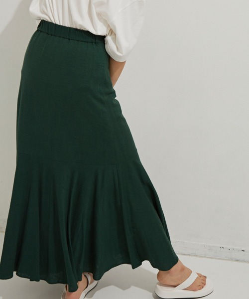 Auntie Rosa Holiday(アンティローザホリデー)の「リネンレーヨンマーメイドロングスカート(スカート・レディース・ブルー/ナチュラル/グリーン・SMALL/MEDIUM)」の11枚目の写真