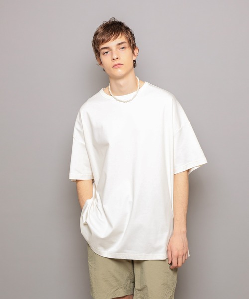 CIAOPANIC（チャオパニック）の「ハイゲージスムーススーパービッグＴシャツ（Tシャツ/カットソー・メンズ・ホワイト/ブラック/パープル/ブルー・FREE）」の2枚目の写真