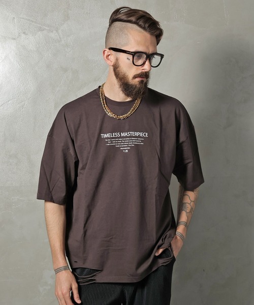 GALLIS ADDICTION(ガリスアディクション)の「GA DAMAGE LOGO TEE/ダメージ ロゴ 半袖Tシャツ(Tシャツ/カットソー・メンズ・ナチュラル/チャコール/ライトオレンジ系・M/L)」の18枚目の写真