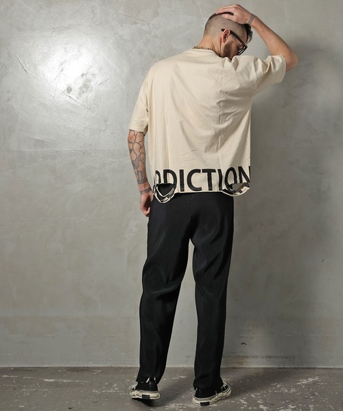 GALLIS ADDICTION(ガリスアディクション)の「GA DAMAGE LOGO TEE/ダメージ ロゴ 半袖Tシャツ(Tシャツ/カットソー・メンズ・ナチュラル/チャコール/ライトオレンジ系・M/L)」の5枚目の写真