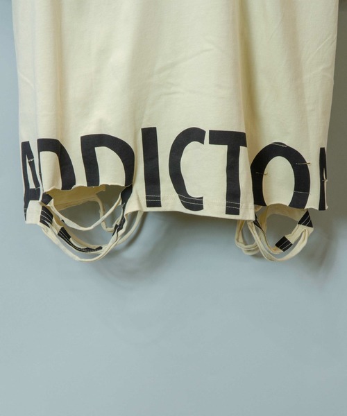 GALLIS ADDICTION(ガリスアディクション)の「GA DAMAGE LOGO TEE/ダメージ ロゴ 半袖Tシャツ(Tシャツ/カットソー・メンズ・ナチュラル/チャコール/ライトオレンジ系・M/L)」の14枚目の写真