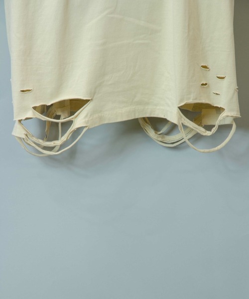 GALLIS ADDICTION(ガリスアディクション)の「GA DAMAGE LOGO TEE/ダメージ ロゴ 半袖Tシャツ(Tシャツ/カットソー・メンズ・ナチュラル/チャコール/ライトオレンジ系・M/L)」の10枚目の写真