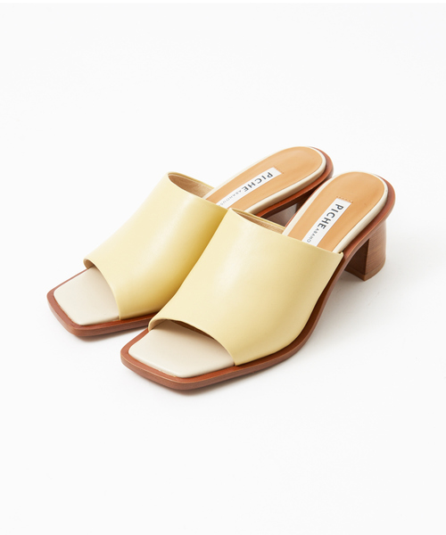 PICHE ABAHOUSE（ピシェ アバハウス）の「ワイドスクエアミュール（サンダル・レディース・ブラック/アイボリー/イエロー・36/37/38/35）」の16枚目の写真