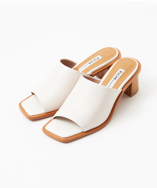 PICHE ABAHOUSE（ピシェ アバハウス）の「ワイドスクエアミュール（サンダル・レディース・ブラック/アイボリー/イエロー・36/37/38/35）」の18枚目の写真