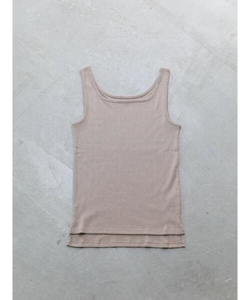 koe（コエ）の「スクエアネックリブタンクトップ＊（タンクトップ・レディース・ブルー/アイボリー/ベージュ・M/L）」の5枚目の写真