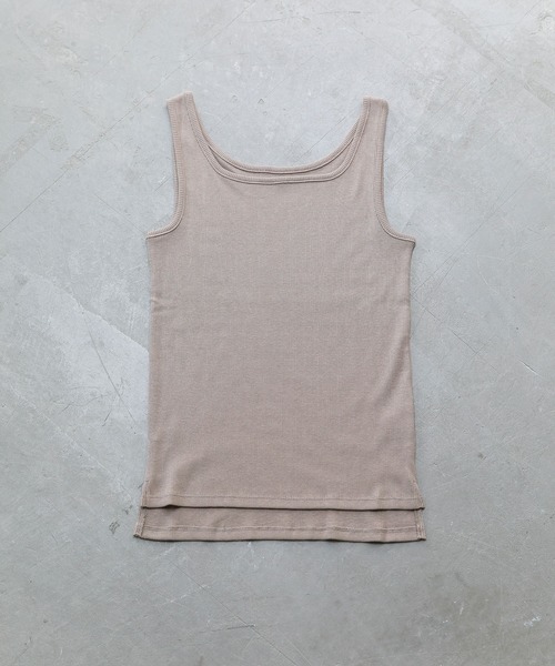 koe（コエ）の「スクエアネックリブタンクトップ＊（タンクトップ・レディース・ブルー/アイボリー/ベージュ・M/L）」の3枚目の写真