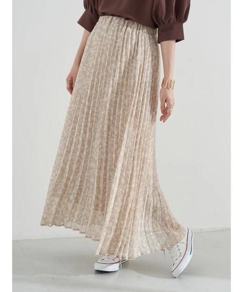 earth music&ecology（アースミュージックアンドエコロジー）の「フラワープリーツスカート　＊（スカート・レディース・ブラック/ライトベージュ/ミント・FREE）」の7枚目の写真