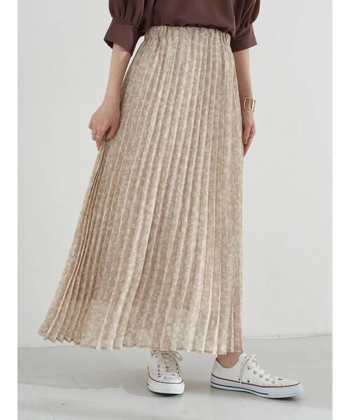 earth music&ecology（アースミュージックアンドエコロジー）の「フラワープリーツスカート　＊（スカート・レディース・ブラック/ライトベージュ/ミント・FREE）」の8枚目の写真