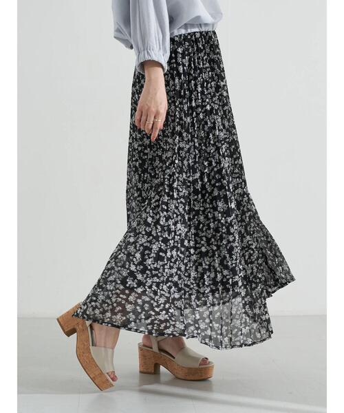 earth music&ecology（アースミュージックアンドエコロジー）の「フラワープリーツスカート　＊（スカート・レディース・ブラック/ライトベージュ/ミント・FREE）」の21枚目の写真