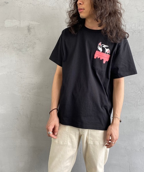 CHUMS（チャムス）の「[CHUMS/チャムス] BOOBY ペイントポケットTシャツ（Tシャツ/カットソー・レディース・ブラック/ヘザーグレー/ホワイト/ネイビー・M/XL/S/L）」の16枚目の写真