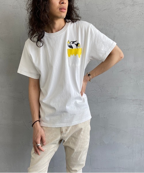 CHUMS（チャムス）の「[CHUMS/チャムス] BOOBY ペイントポケットTシャツ（Tシャツ/カットソー・レディース・ブラック/ヘザーグレー/ホワイト/ネイビー・M/XL/S/L）」の5枚目の写真
