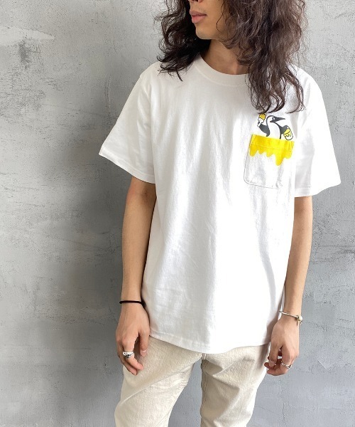 CHUMS（チャムス）の「[CHUMS/チャムス] BOOBY ペイントポケットTシャツ（Tシャツ/カットソー・レディース・ブラック/ヘザーグレー/ホワイト/ネイビー・M/XL/S/L）」の6枚目の写真