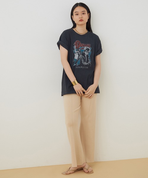 ADAM ET ROPE'（アダムエロペ）の「ROCK TEE（Tシャツ/カットソー・レディース・ブラック/ブラック系その他/ホワイト系その他・FREE）」の4枚目の写真