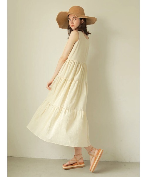 ACYM(アシーム)の「Airy 2way button ワンピース(ワンピース・レディース・イエロー/アイボリー/ブラック・FREE)」の12枚目の写真