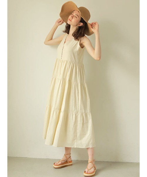 ACYM(アシーム)の「Airy 2way button ワンピース(ワンピース・レディース・イエロー/アイボリー/ブラック・FREE)」の13枚目の写真