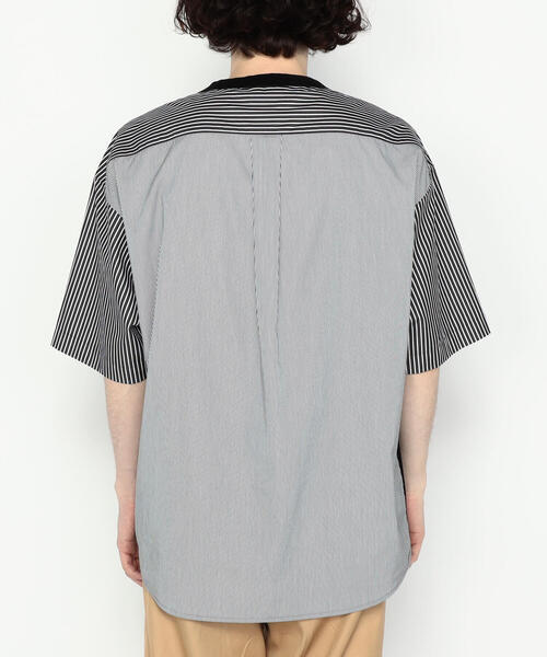 TOMORROWLAND （トゥモローランド）の「【WEB限定】コットンジャージー ストライプシャツコンビ クルーネックTシャツ（Tシャツ/カットソー・メンズ・ブラック系その他・S/M/L）」の6枚目の写真