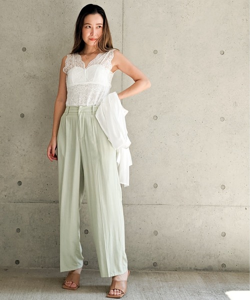 Per sist ence（パーシエンス）の「Per sist ence/パーシエンス　総レース カップ付きタンクトップ（タンクトップ・レディース・モカ/オフホワイト/ブラック・FREE）」の20枚目の写真