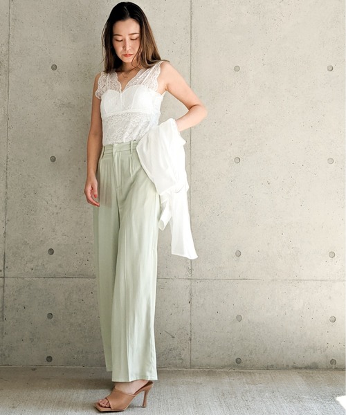 Per sist ence（パーシエンス）の「Per sist ence/パーシエンス　総レース カップ付きタンクトップ（タンクトップ・レディース・モカ/オフホワイト/ブラック・FREE）」の19枚目の写真