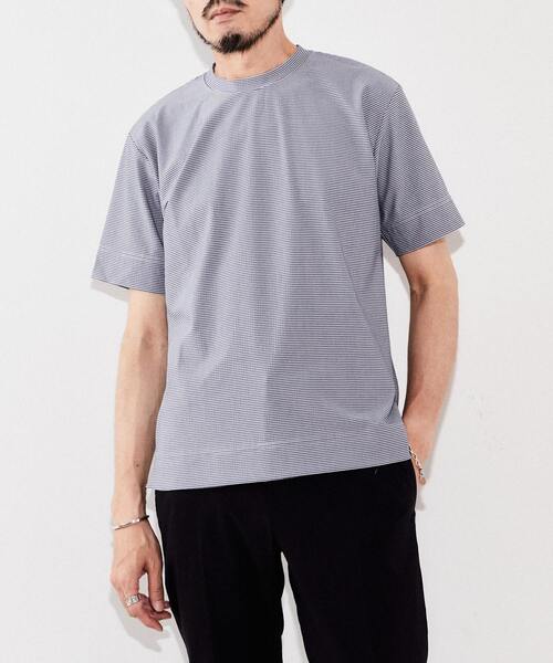 EYE. D WEARing（アイディウェアリング）の「EYE.D WEARingクールマックスサッカーボーダーＴシャツ（Tシャツ/カットソー・メンズ・ホワイト系その他/ブルー・3/4）」の2枚目の写真