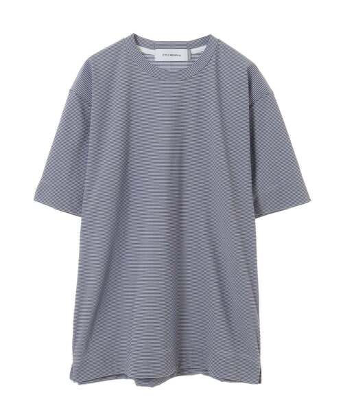 EYE. D WEARing（アイディウェアリング）の「EYE.D WEARingクールマックスサッカーボーダーＴシャツ（Tシャツ/カットソー・メンズ・ホワイト系その他/ブルー・3/4）」の3枚目の写真