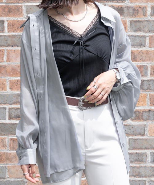 PairPair（ペアペア）の「キララメシアーシャツ（シャツ/ブラウス・レディース・グレイッシュブルー/ライトパープル/アイボリー・FREE）」の13枚目の写真