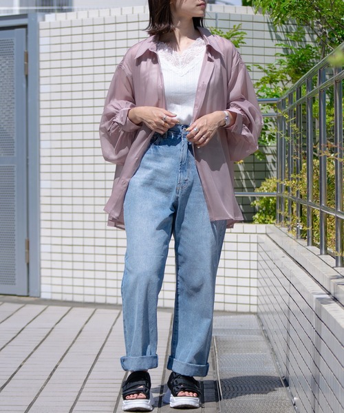 PairPair（ペアペア）の「キララメシアーシャツ（シャツ/ブラウス・レディース・グレイッシュブルー/ライトパープル/アイボリー・FREE）」の9枚目の写真